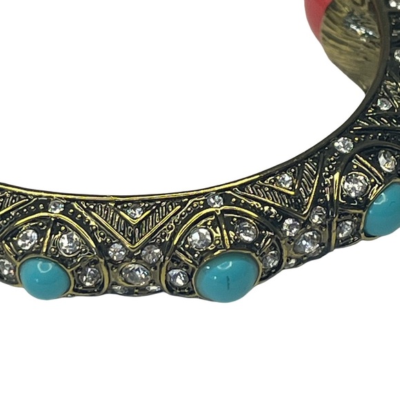 Heidi Daus Coral and Turquoise Hinge Bracelet - Picture 5 of 6